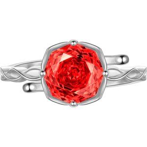 Sterling Silver January Birthstone Rose Cut CZ Adjustable Flower Ring NWT